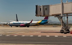 File: A FlySafair plane at Cape Town International airport. Peter Titmuss/UCG/Universal Images Group via Getty Images