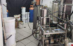 Police found massive quantities of precursor chemicals for manufacturing drugs, drug manufacturing equipment and actual drugs. Twitter/@SAPoliceService