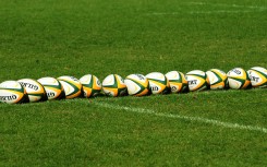 Rugby balls before training 