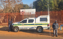 Police at Lancea Vale Secondary School in Eldorado Park. eNCA/Bafedile Moerane