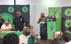 Jacob Zuma during a MK Party press briefing