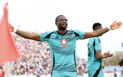 Tshegofatso Mabasa of Orlando Pirates celebrates his goal. BackpagePix/Lethogonolo Mawila