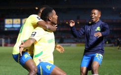 Lucas Ribeiro Costa of Mamelodi Sundowns celebrates his goal. BackpagePix/Muzi Ntombela