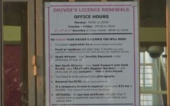 File: A sign at a driver's licence test centre. eNCA