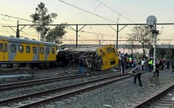 The scene of the train derailment at Dal Josafat station in Paarl. Supplied