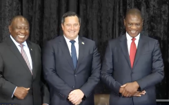 President Cyril Ramaphosa, Deputy President Paul Mashatile and Minister John Steenhuisen. 