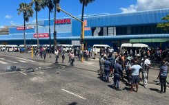 Protesting taxi drivers in Durban. eNCA/Zanele Buthelezi 