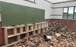 One of the damaged classrooms in Tongaat. eNCA/Zanele Buthelezi 