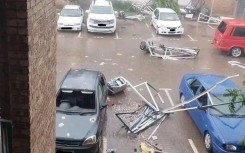 Aftermath of a possible tornado in Randfontein, West Rand