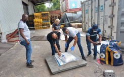 Police recovered pure cocaine concealed inside a container at the Durban Harbour. Twitter/@SAPoliceService