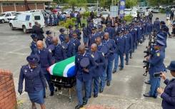 Captain Mandla Khubisa being laid to rest.