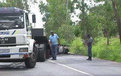 Cash in transit crime scene in Booysens