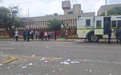 Lichtenburg community members shut down the North West town. / eNCA