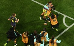 Colombia celebrate after scoring against England