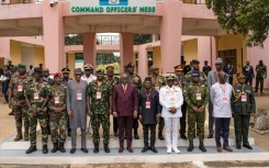 The ECOWAS military chiefs and delegates at the Niger crisis meeting in Ghana 