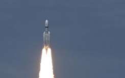 India launched a rocket on July 14 carrying an unmanned spacecraft to land on the Moon, its second attempt to do so