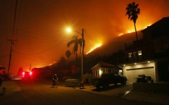 The Thomas Fire in December, 2017 in La Conchita, California