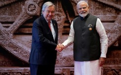 UN chief Antonio Guterres (L, with Indian Prime Minister Narendra Modi) has warned of growing global divisions