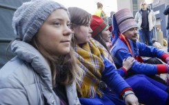 Thunberg joined the activists to block the entrance to the headquarters of state-owned energy group Statkraft