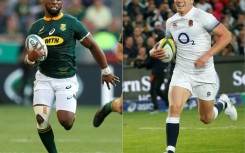 South Africa captain Siya Kolisi (L) will lead his team against Owen Farrell's (R) England in Saturday's World Cup semi-final in Paris