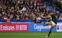 Handre Pollard converts the match-winning penalty for South Africa