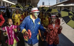 Minstrels and baton-twirling majorettes were fixtures of the Johannesburg parade