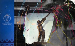 Shot: A life-size statue of Sachin Tendulkar has been uneviled at the India great's Wankhede Stadium home ground in Mumbai