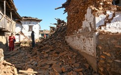 Houses in the village of Pipaldanda lie in ruins after the quake struck Jajarkot district in western Nepal