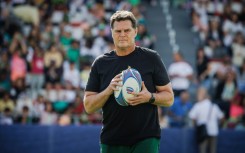 Rassie Erasmus at a Springbok training session during the World Cup