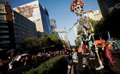 Skeletons with flower crowns are  a usual sight on Day of the Dead in Mexico