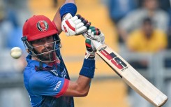 Hundred hero: Afghanistan's Ibrahim Zadran on his way to a World Cup century against Australia in Mumbai