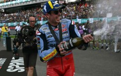 Gresini Racing's Alex Marquez celebrates winning the sprint