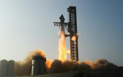 The SpaceX Starship lifts off from the launchpad during a flight test from Starbase in Boca Chica, Texas, on April 20, 2023