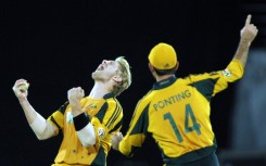 Moment of victory: Shane Watson (left) with captain Ricky Ponting at the 2009 match in Hyderabad