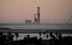 SpaceX's Starship rocket is unstacked from the booster as it sits on the launchpad at Starbase ahead of its second test flight in Boca Chica, Texas