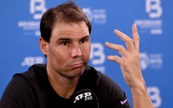 Spain's Rafael Nadal speaks during a press conference at the Brisbane International