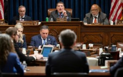 Chairman of the House Committee on Homeland Security US Representative Mark Green, Republican of Tennessee, speaks during a House Committee on Homeland Security hearing Washington in  2023