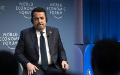 Iraqi Prime Minister Mohamed Shia al-Sudani attends a session at the World Economic Forum in Davos