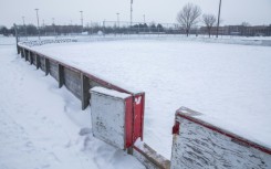 An ice hockey rink at Jarry Park in Montreal, seen here, was closed for skating through much of January 2024