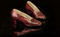 This photograph obtained December 15, 2011 courtesy of Profiles in History shows the famous Ruby Slippers worn by actress Judy Garland in the fabled 1939 movie 'Wizard of Oz'