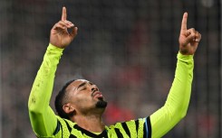 Back on target - Arsenal striker Gabriel Jesus celebrates after scoring in a 2-1 win at Nottingham Forest