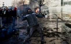 There were clashes in Brussels as farmers rallied outside the EU Parliament