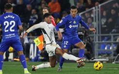 Jude Bellingham (C) allegedly insulted Mason Greenwood (R) during Real Madrid's comfortable win at Getafe on Thursday