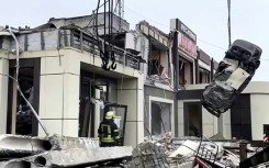 Russia released images of an almost completely destroyed building