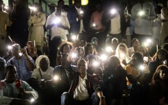 Members of the Senegalese media at a vigil to protest against police violence 