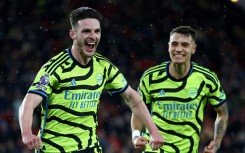 Declan Rice (left) scored in Arsenal's thrashing of Sheffield United