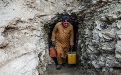 A group of unemployed Afghan men's efforts to mine the rocky mountains of Badakhshan province have borne little fruit so far