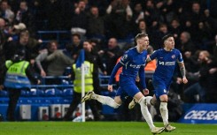 Chelsea's Cole Palmer (left) celebrates after scoring the winning goal against Manchester United at Stamford Bridge