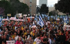 Thousands rally for Gaza hostages in Jerusalem