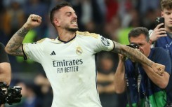 Late show: Joselu celebrates after his two late goals gave Real Madrid victory over Bayern Munich